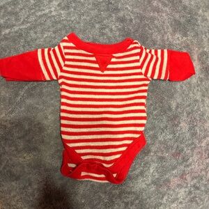 Red and White Striped Kids One Piece